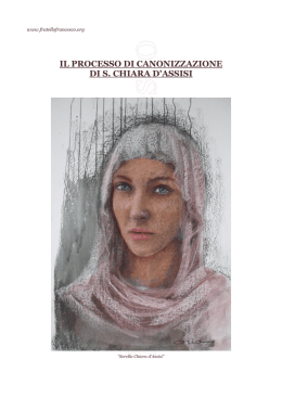 il processo di canonizzazione di s. chiara d`assisi