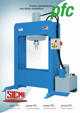 pressa oleodinamica modello PFC telaio monolitico corsa cilindro