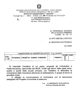 CIRCOLARE N.33 Progetto Eureka Funziona