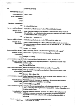 informazioni personali Cognome e Nome Indirizzo di residenza