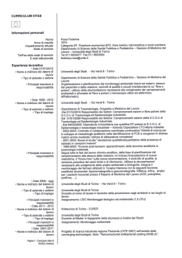 CURRICULUM VITAE Informazioni personali