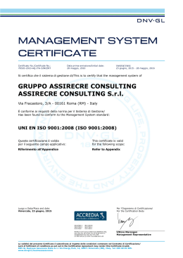 Visualizza il Certificato UNI EN ISO 9001:2008 di Assirecre