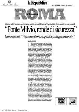 &ldquo;Ponte Milvio, ronde di sicure &rdquo;