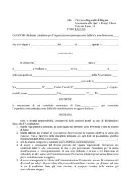 Modulo per richiesta contributo straordinario per Attivit&agrave; Sportive