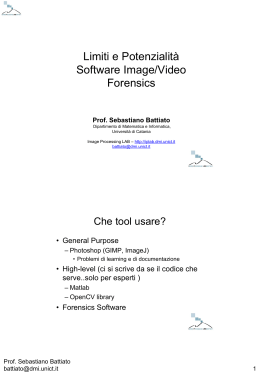 Limiti e Potenzialità Software Image/Video Forensics