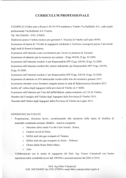 CURRICULUM PROFESSIONALE