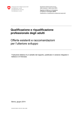 Qualificazione e riqualificazione professionale degli adulti