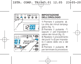 2 1 IMPOSTAZIONE DELL`OROLOGIO 1-Premere il pulsante