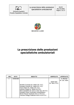 La prescrizione delle prestazioni specialistiche ambulatoriali