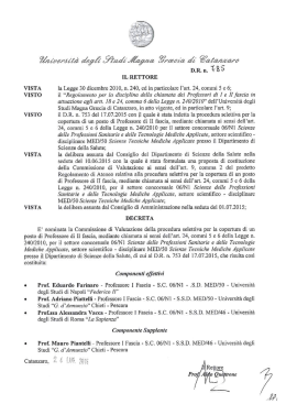 Nomina Commissione di Valutazione