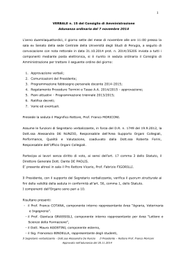 Verbale approvato di seduta - Universit&agrave; degli Studi di Perugia