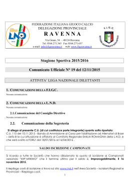 C.U. N. 19... - FIGC Delegazione Provinciale di Ravenna