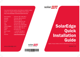 SolarEdge Quick Installation Guide - MAN-01-00148-1.0