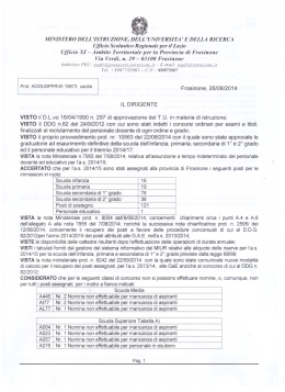 DD 10673 del 26-8-2014 - Ufficio VII – Ambito Territoriale Provincia