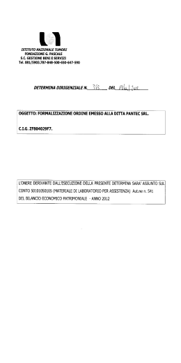 DETERMINA DIRIGENZIALE N. Î`îÌÎS DEI. /1%10L\1\ 7m