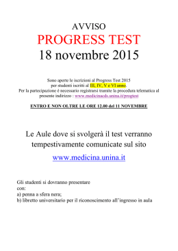 PROGRESS TEST 18 novembre 2015