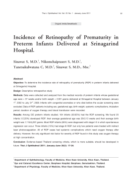 Incidence of Retinopathy of Prematurity in Preterm Infants Delivered