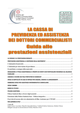 LA CNPADC E LE PRESTAZIONI EROGATE