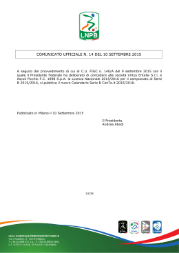Nuovo calendario Serie B ConTe.it 2015-2016
