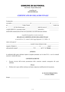 Comunicazione di fine lavori e collaudo