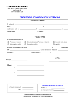 modello trasmissione documentazione integrativa