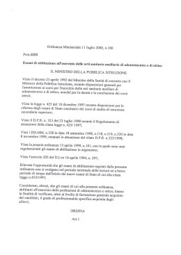 Ordinanza Ministeriale Il luglio 2000, n.180
