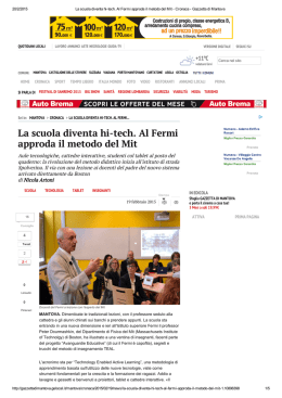 La scuola diventa hi-tech. Al Fermi approda il metodo del Mit