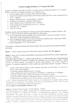 Verbale del Consiglio d`Istituto - Istituto Comprensivo Statale Galileo