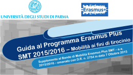 Guida al Programma Erasmus Plus - Università degli Studi di Parma