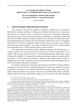 11. GIRAUDO C., L`anafora di Addai e Mari: ripensare la