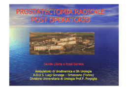 prostatectomia radicale post operatorio
