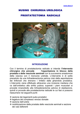 NUSING CHIRURGIA UROLOGICA PROSTATECTOMIA RADICALE