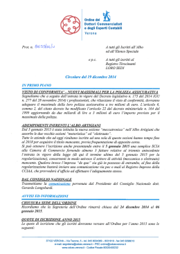 Circolare del 19/12/2014 - Ordine dei Dottori Commercialisti e degli