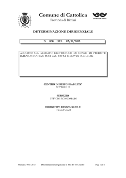 DETERMINAZIONE DIRIGENZIALE 860 Anno 2015