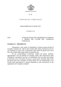 N. 38 CONSIGLIOCOMUNALE Seduta pubblica del 22 ottobre 2013
