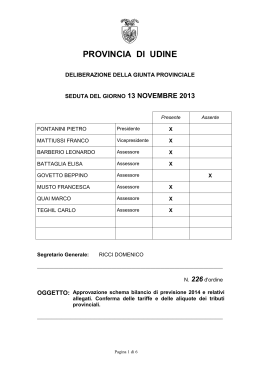 Deliberazione Giunta n&deg; 226/2013