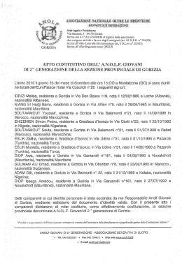 Costituzione coordinamento giovani di II generazione ANOLF Gorizia