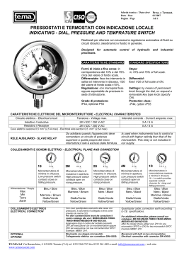 pressostati e termostati con indicazione locale indicating