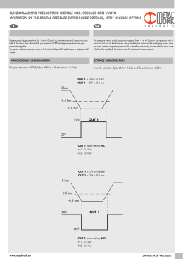 Pressostato digitale - funzionamento con il vuoto