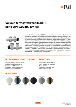 Valvole termostatizzabili ad H serie OPTIMA art. DV xxx