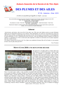 bulletin 36 2010 - AUTEURS ASSOCIES de la SAVOIE et de l`ARC