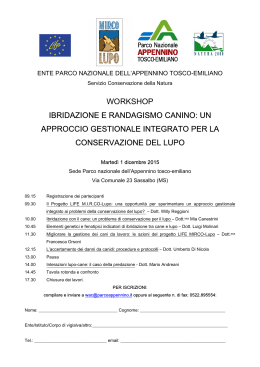Programma workshop dicembre 2015 - LIFE MIRCO-Lupo
