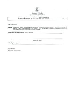 Decreto Sindacale 224 del 13 11 2014 Conferimento incarico a