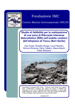 Relazione Teccu finale - comune di bari sardo sito istituzionale
