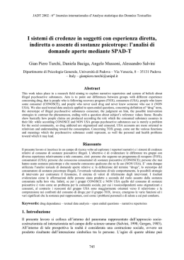 I sistemi di credenze in soggetti con esperienza