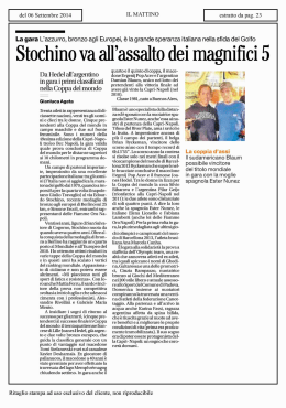Da [ lede] al] argentino in gara i primi classiﬁcati