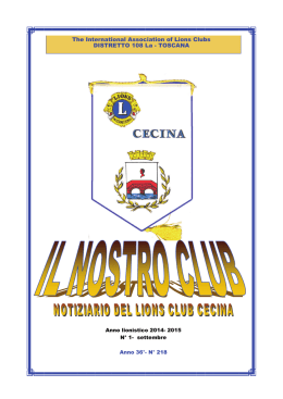Settembre 2014 - Lions Club Cecina