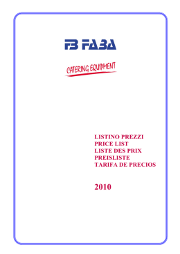 listino prezzi price list liste des prix preisliste tarifa de precios