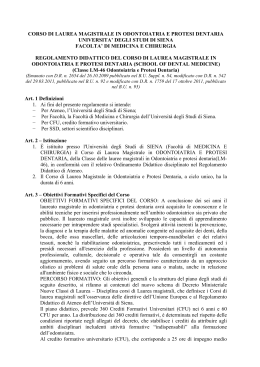 corso di laurea magistrale in odontoiatria e protesi dentaria