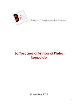 La Toscana al tempo di Pietro Leopoldo